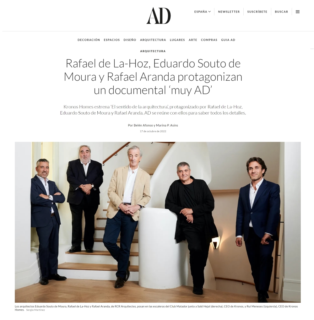 El sentido de la arquitectura de Kronos Homes en AD